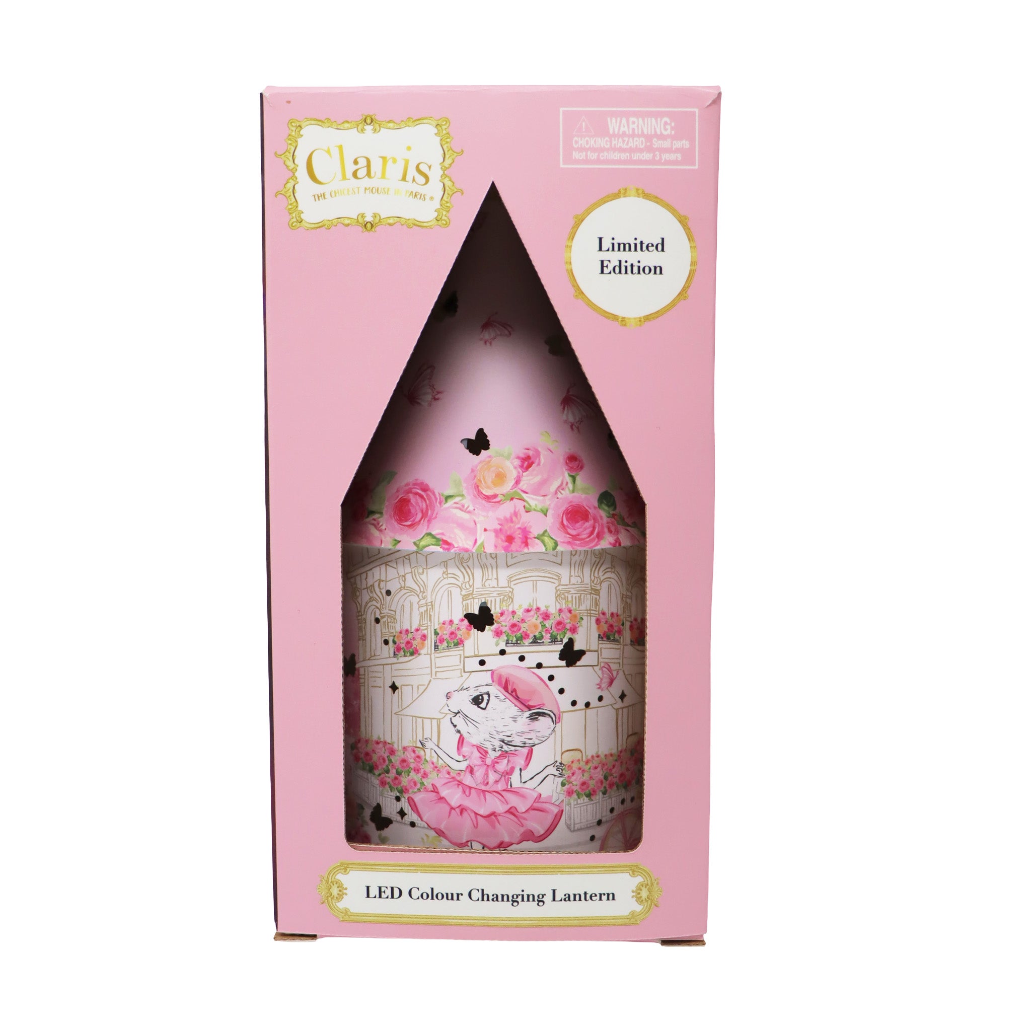 Claris The Chicest Mouse In Paris Colour Changing LED Lantern - Pink Poppy Australia