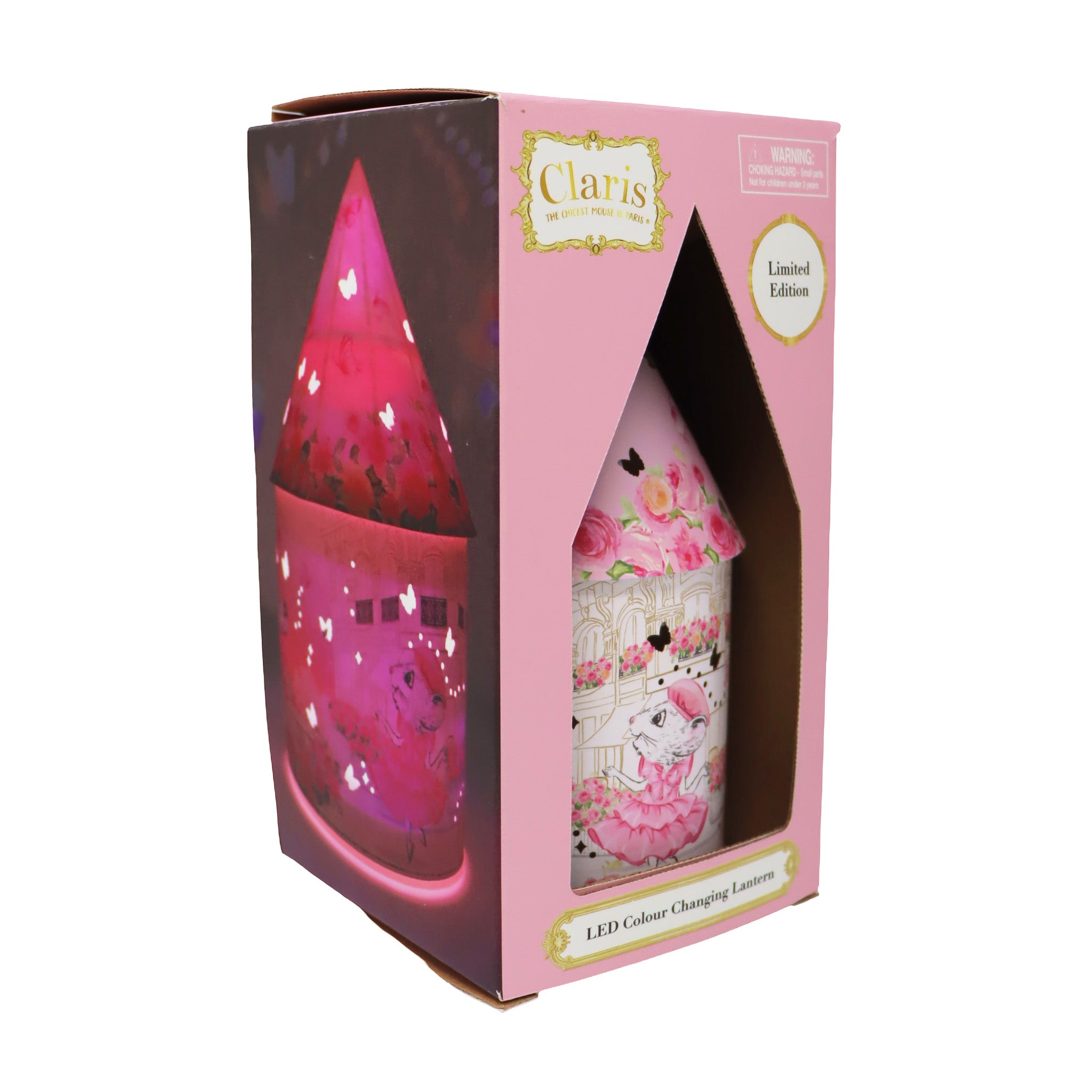 Claris The Chicest Mouse In Paris Colour Changing LED Lantern - Pink Poppy Australia