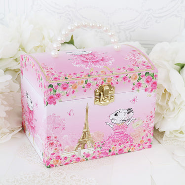 Claris The Chicest Mouse in Paris Pearl Musical Jewellery Box - Pink Poppy Australia