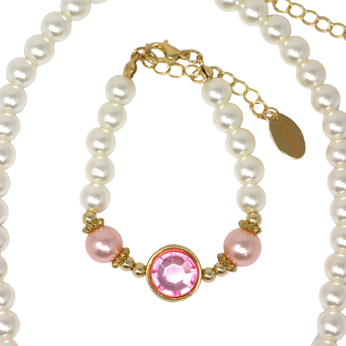 Claris The Chicest Mouse in Paris™ Magnificent Mess Necklace & Bracelet Set - Pink Poppy Australia
