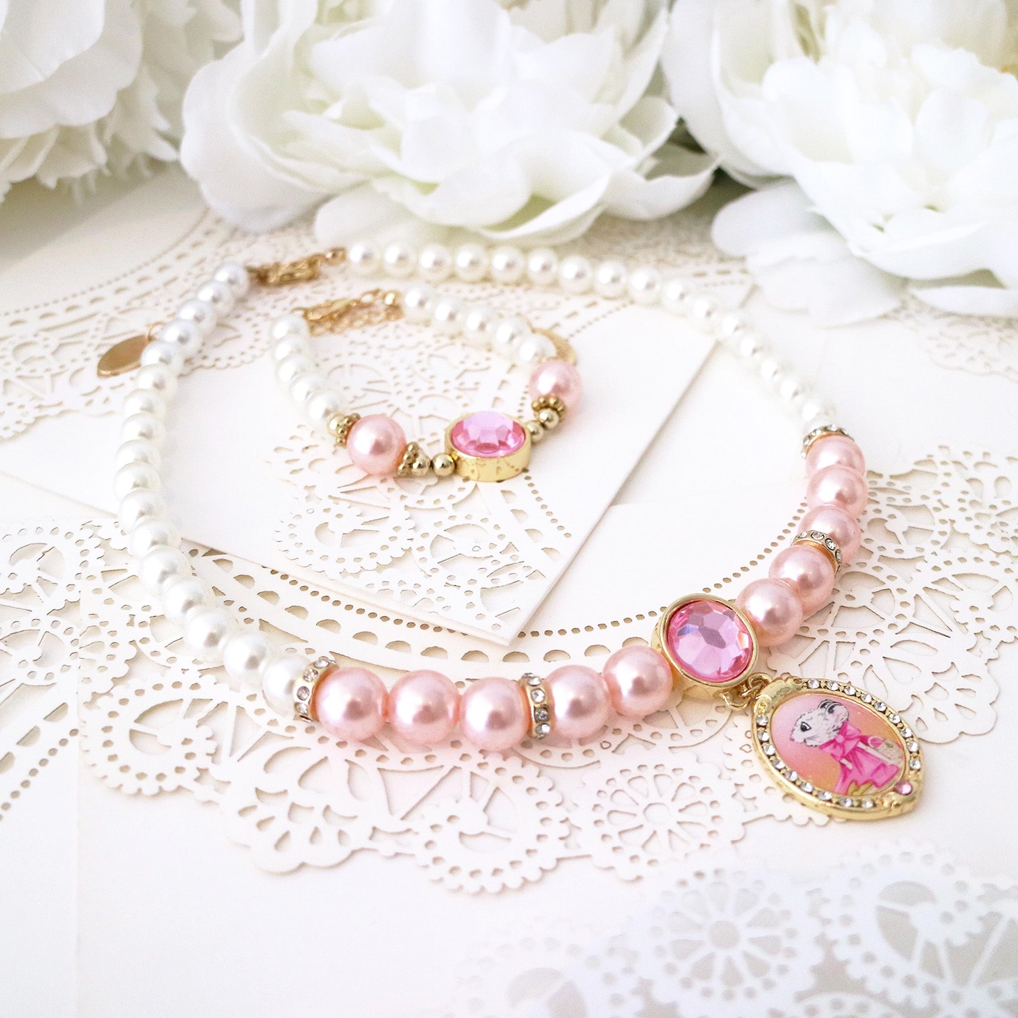 Claris The Chicest Mouse in Paris™ Magnificent Mess Necklace & Bracelet Set - Pink Poppy Australia