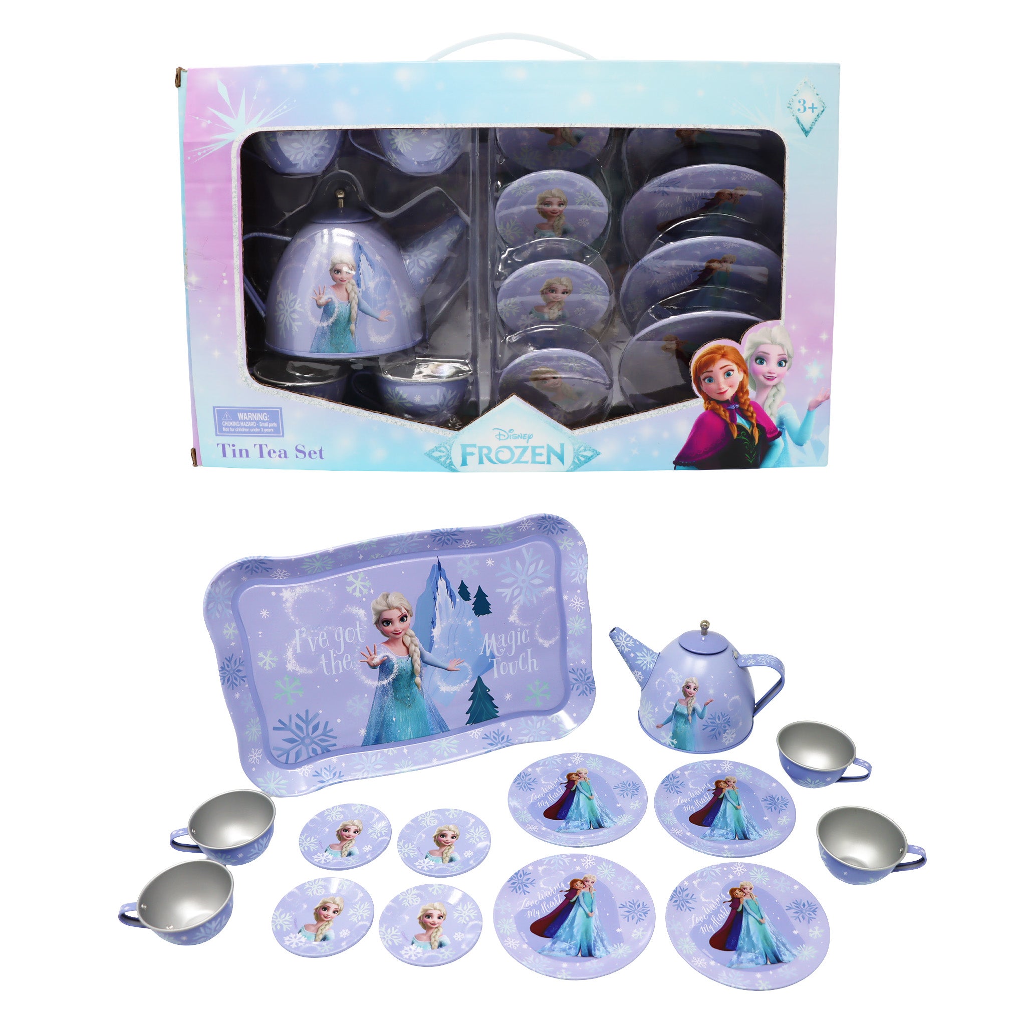 Disney Frozen Elsa Magic Touch 14 Pieces Tin Tea Set - Pink Poppy Australia