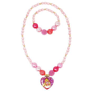 Disney Princess Aurora Necklace & Bracelet Set - Pink Poppy Australia