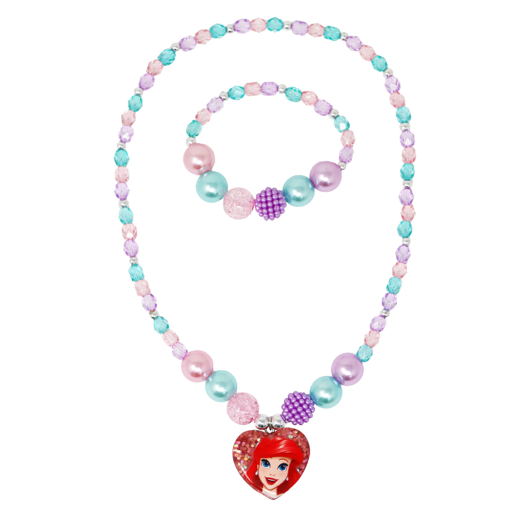Disney Princess Ariel Necklace & Bracelet Set - Pink Poppy Australia