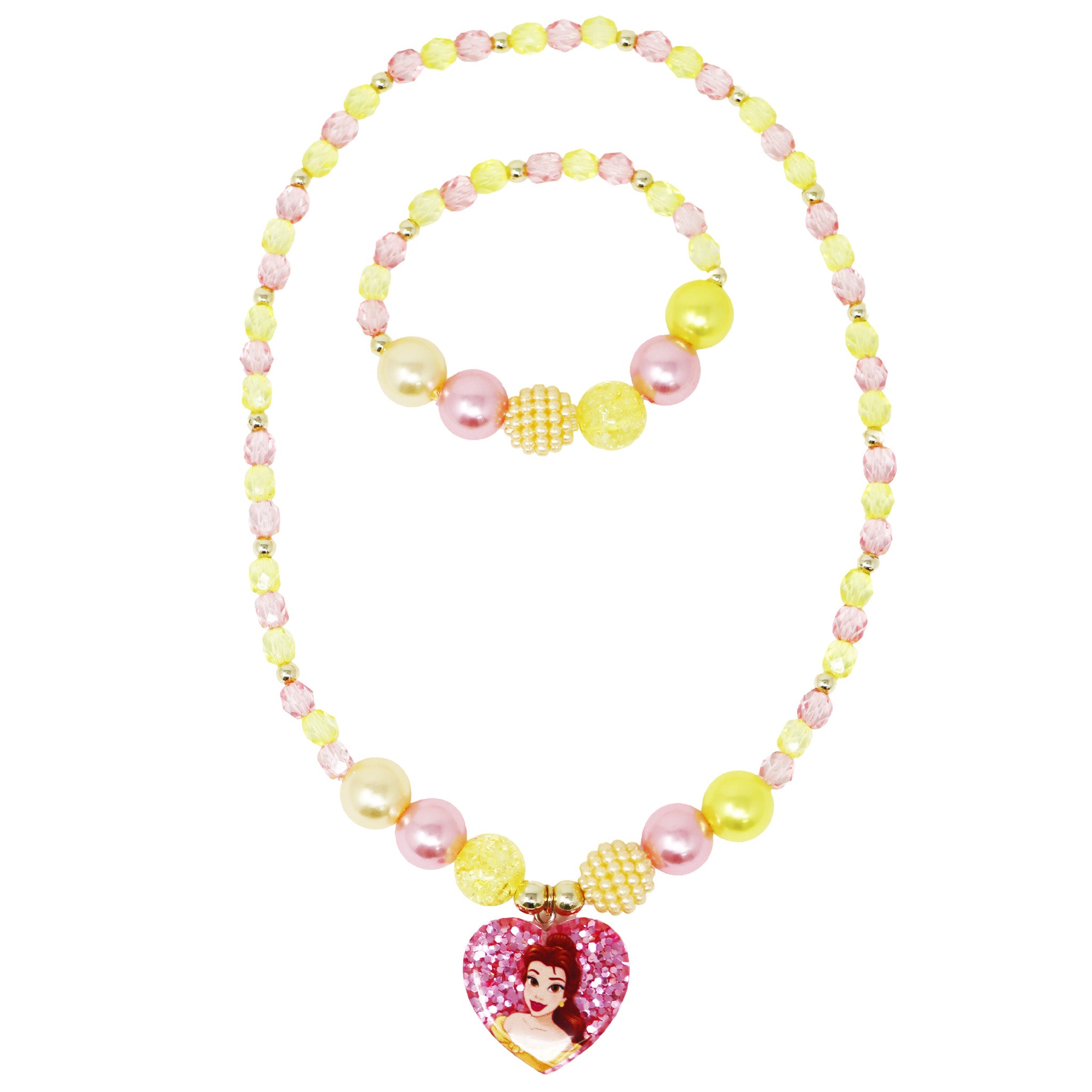 Disney Princess Belle Necklace & Bracelet Set