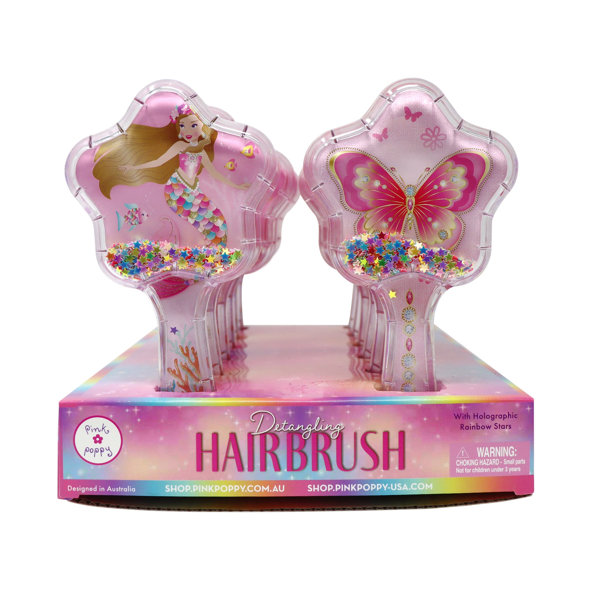 Enchanted Mermaid & Dazzling Butterfly Hair Brush - Pink Poppy Australia