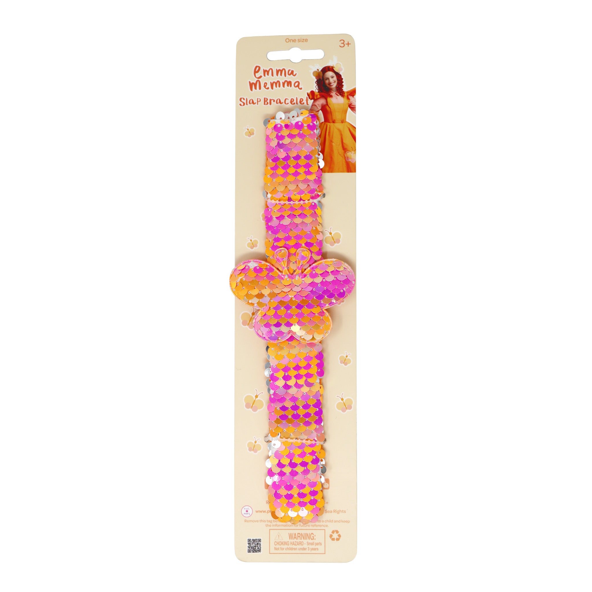 Emma Memma Butterfly Sequin Slap Bracelet - Pink Poppy Australia