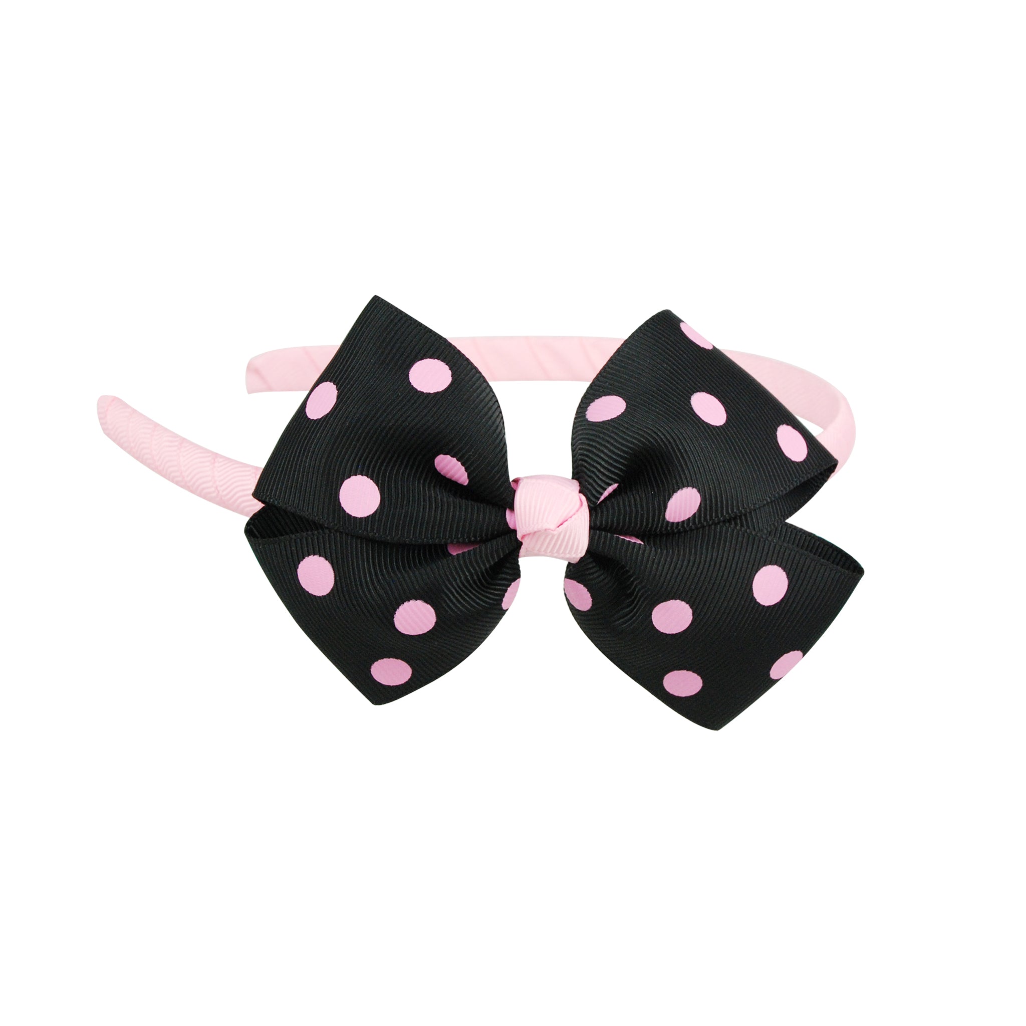 Polka Dot Gros Grain Bow Headband - Pink Poppy Australia