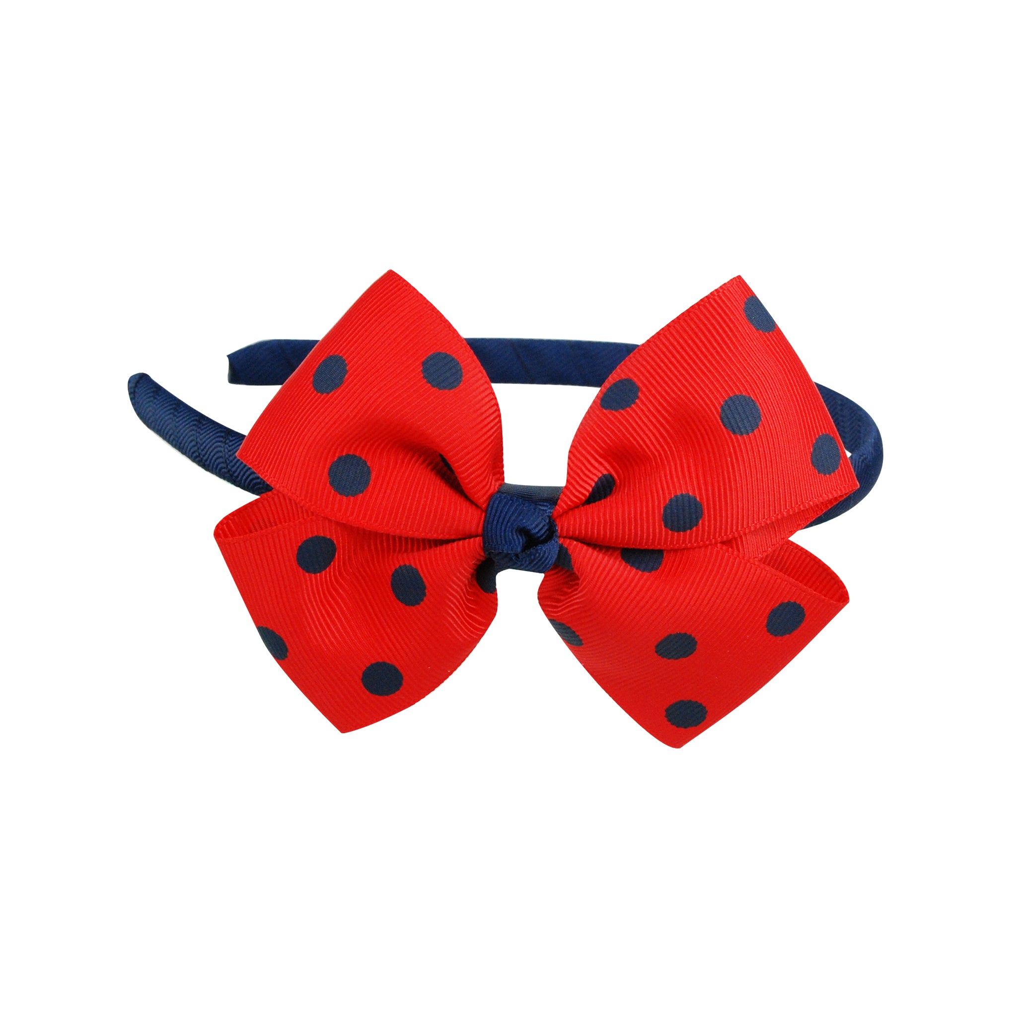 Polka Dot Gros Grain Bow Headband - Pink Poppy Australia