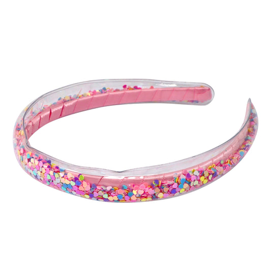 Rainbow Hearts Glitter Headband - Pink Poppy Australia