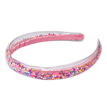 Rainbow Hearts Glitter Headband - Pink Poppy Australia