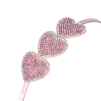 Pink Rhinestone Heart Headband - Pink Poppy Australia