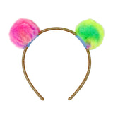 Twin Fluffy Pom Pom Headband - Pink Poppy Australia