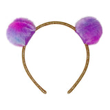 Twin Fluffy Pom Pom Headband - Pink Poppy Australia