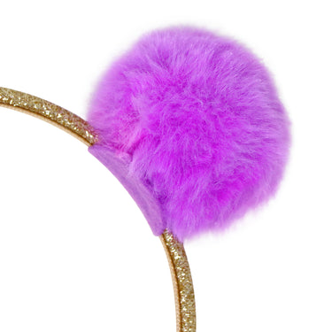 Twin Fluffy Pom Pom Headband - Pink Poppy Australia