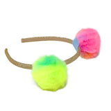 Twin Fluffy Pom Pom Headband - Pink Poppy Australia