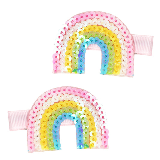 Sequin Rainbow Hairslides - Pink Poppy Australia