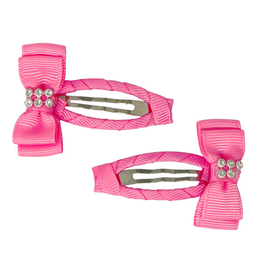 Ribbon Bow Hair Clips - Pink Poppy Australia
