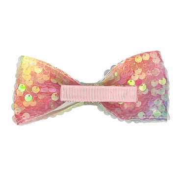 Unicorn Rainbow Sequin Bow Hair Clip - Pink Poppy Australia