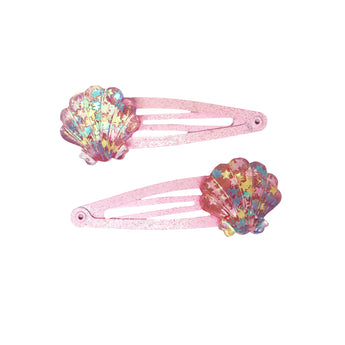 Mermaid Glitter Shell Hair Clips