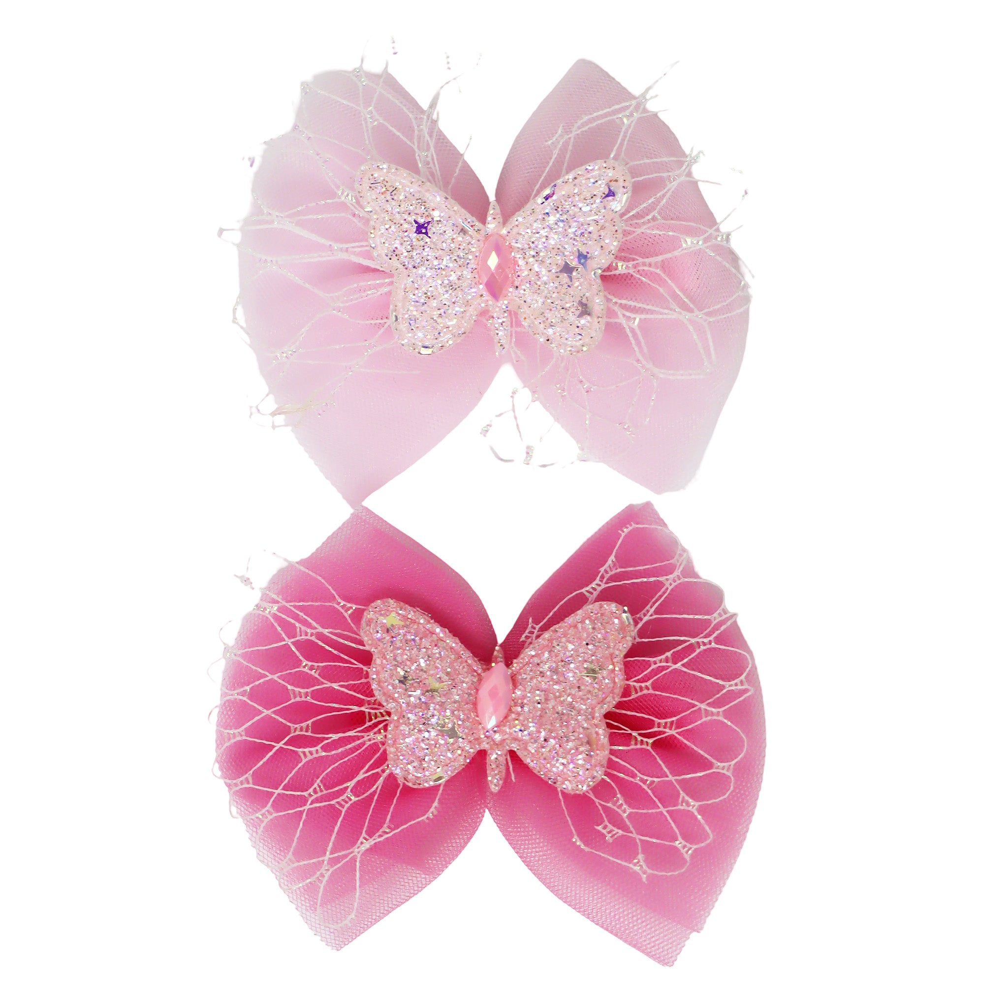Glitter Butterfly Bow Hair Clip - Pink Poppy Australia