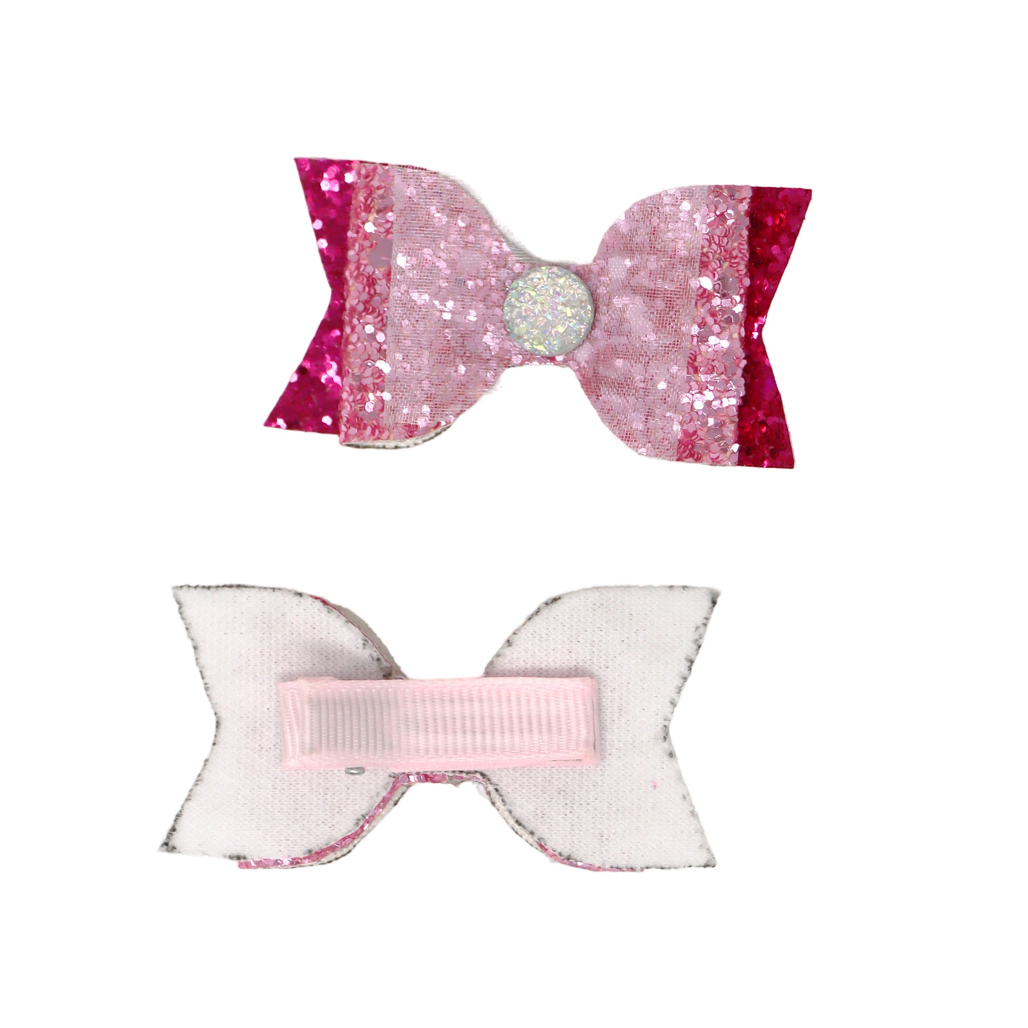 Dreamland Glitter Bow Hair Clips - Pink Poppy Australia