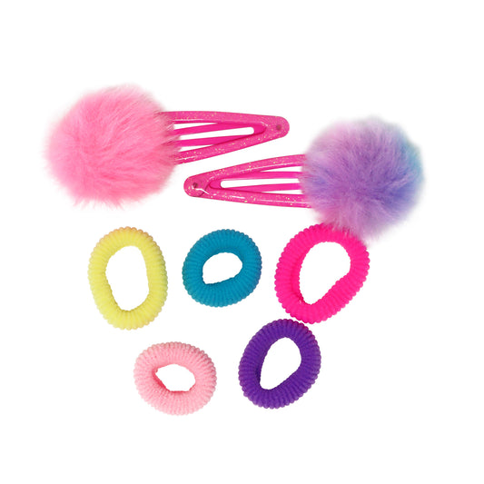 Pom Pom Hair Clips & Elastics - Pink Poppy Australia