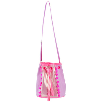 Pom Pom Party Drawstring Satchel - Pink Poppy Australia