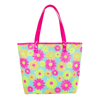 Sequin Daisy Beach Bag - Pink Poppy Australia