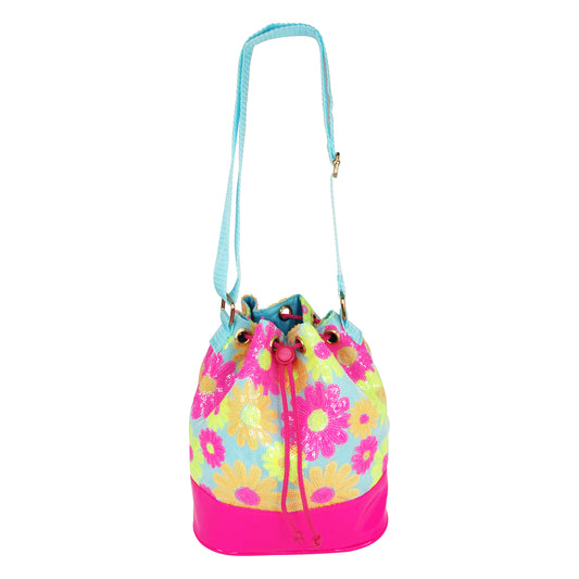 Sequin Daisy Cross Body Bag Satchel - Pink Poppy Australia
