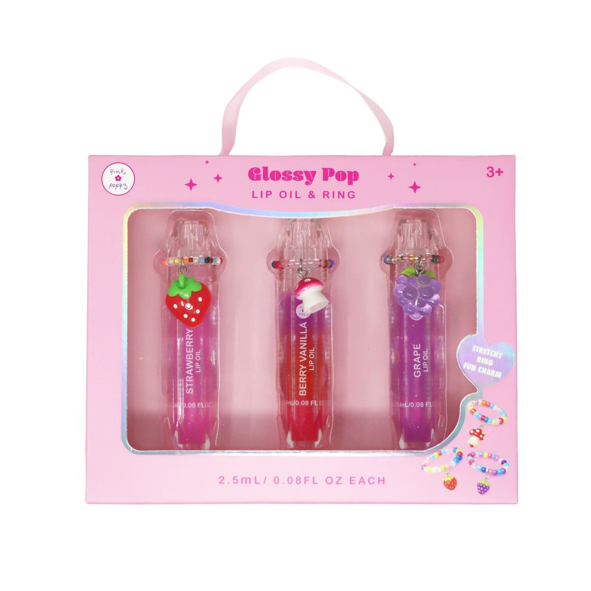 Scented Lip Oil with Ring Set - Pink Poppy Australia