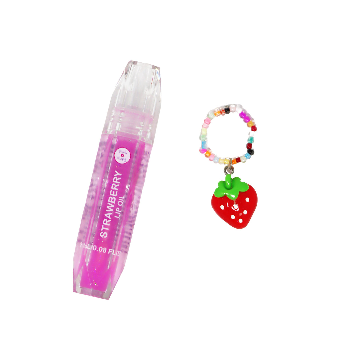 Scented Lip Oil with Ring Set - Pink Poppy Australia
