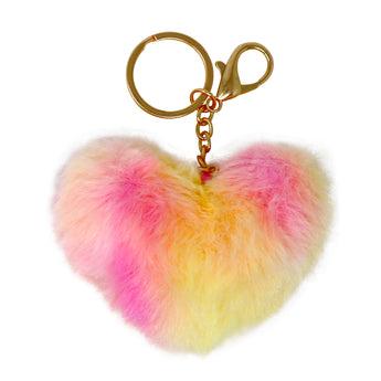 Fluffy Heart Key Chain - Pink Poppy Australia