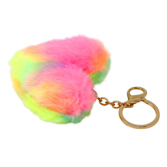 Fluffy Heart Key Chain - Pink Poppy Australia