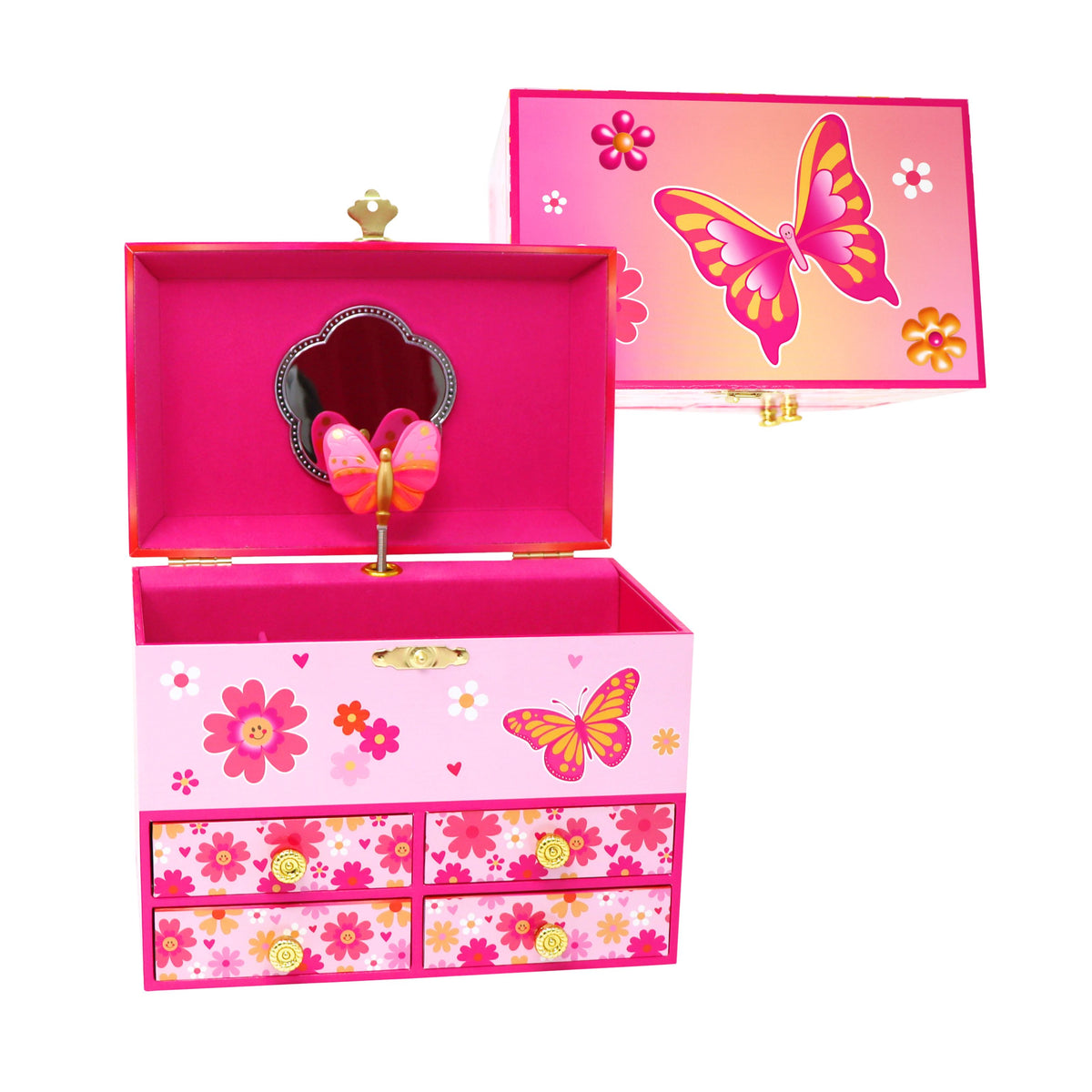 Vibrant Vacation Medium Musical Jewellery Box - Pink Poppy Australia
