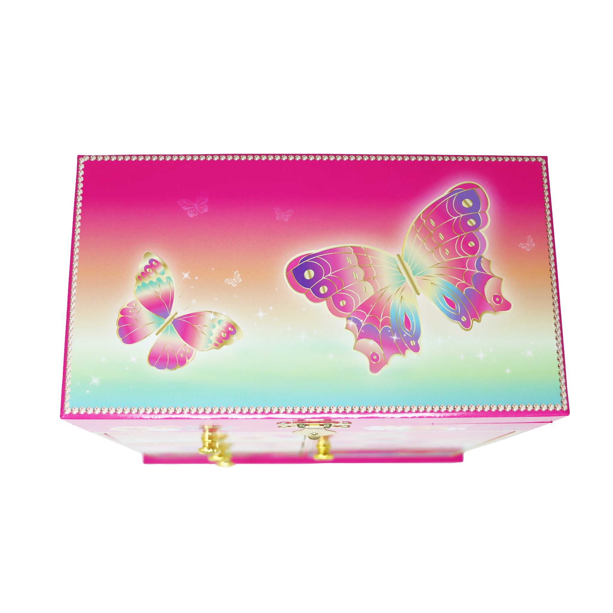 Rainbow Butterfly Large Music Box - Pink Poppy Australia