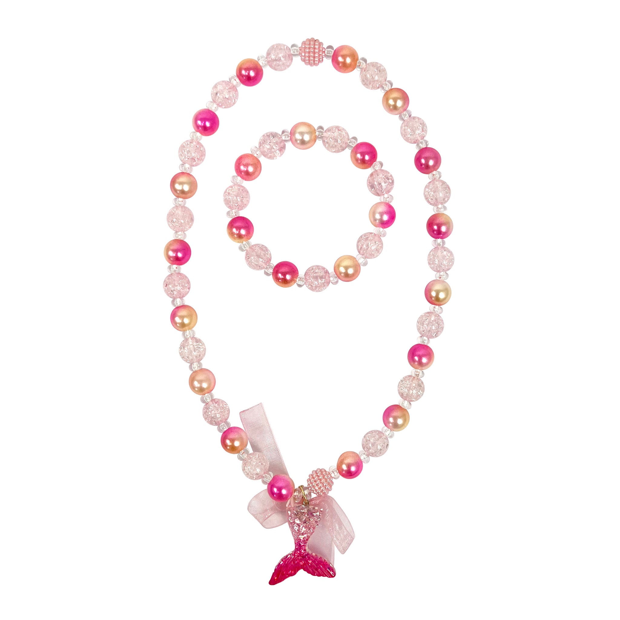 Mermaid Tail Necklace & Bracelet Set - Pink Poppy Australia