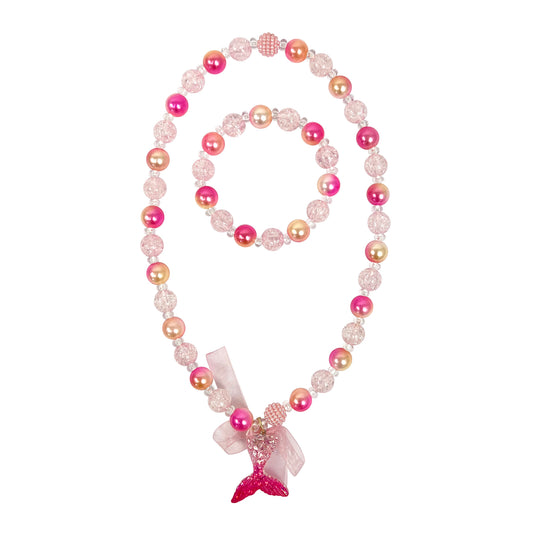 Mermaid Tail Necklace & Bracelet Set - Pink Poppy Australia