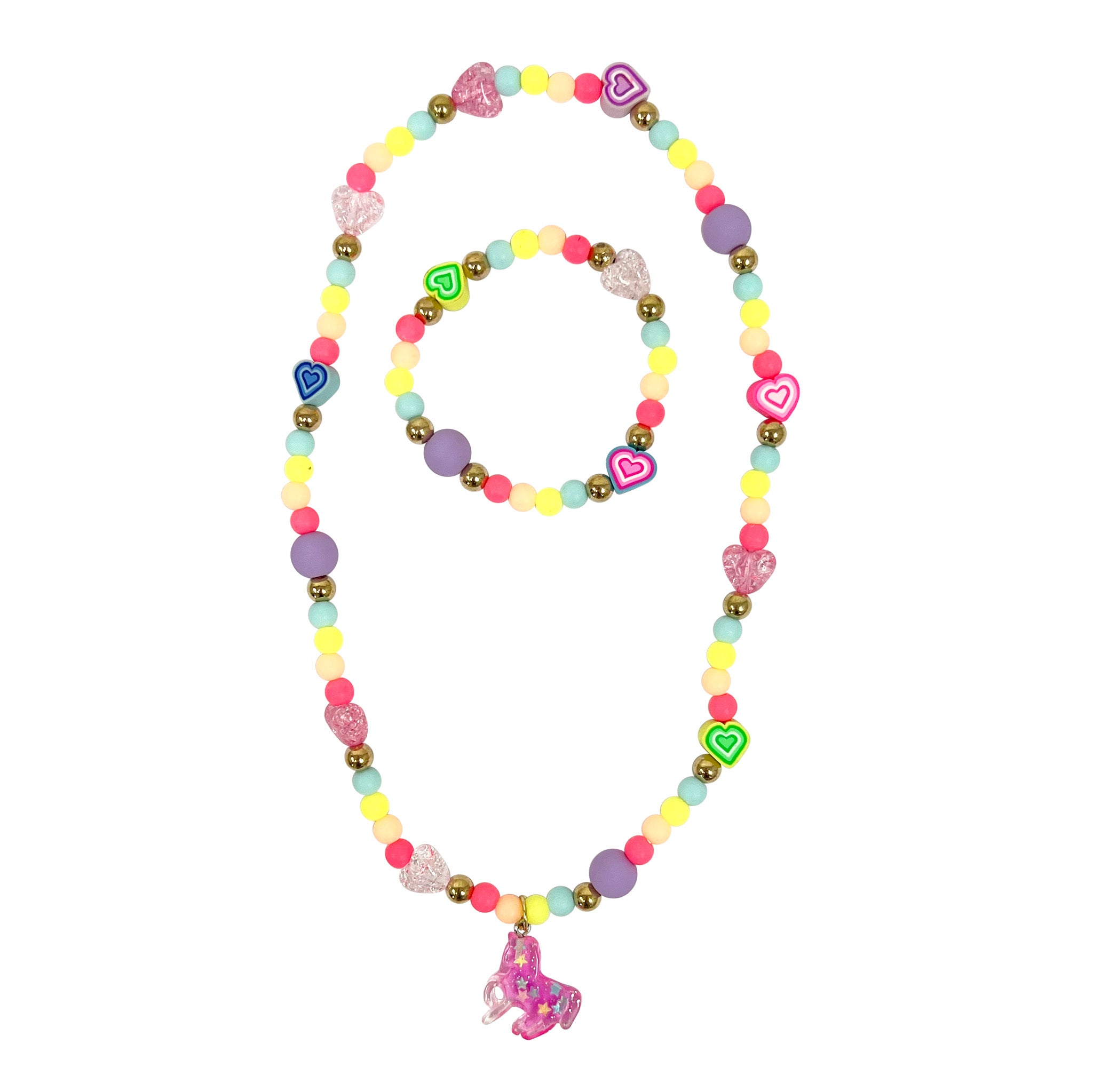 Unicorn Rainbow Necklace & Bracelet Set - Pink Poppy Australia