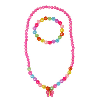 Sparkle Butterfly Necklace & Bracelet Set - Pink Poppy Australia