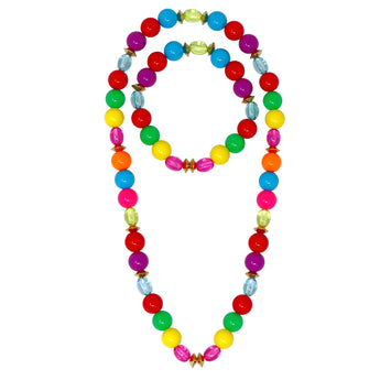 Rainbow Beaded Necklace / Bracelet Set