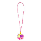 Hand Painted Wooden Bead Pixie Flower Necklace - Pink Poppy Australia