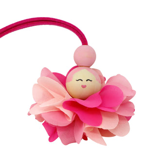 Hand Painted Wooden Bead Pixie Flower Necklace - Pink Poppy Australia