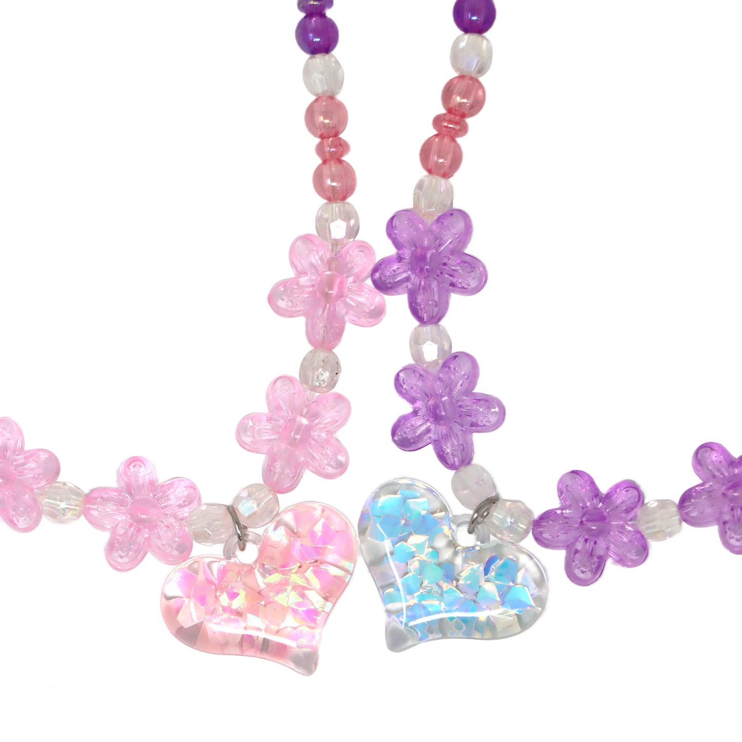 BFF Rainbow Heart Necklace Set