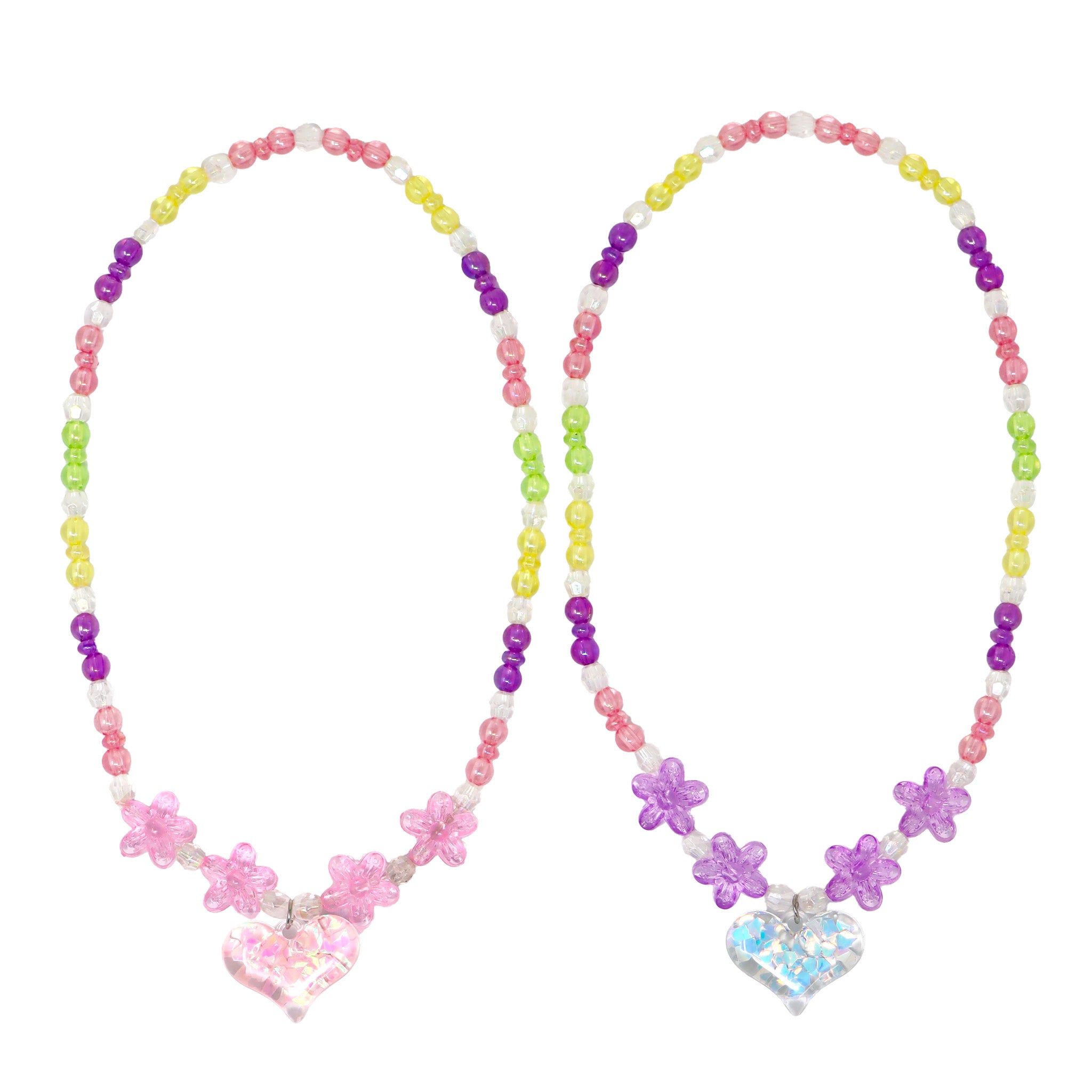 BFF Rainbow Heart Necklace Set - Pink Poppy Australia