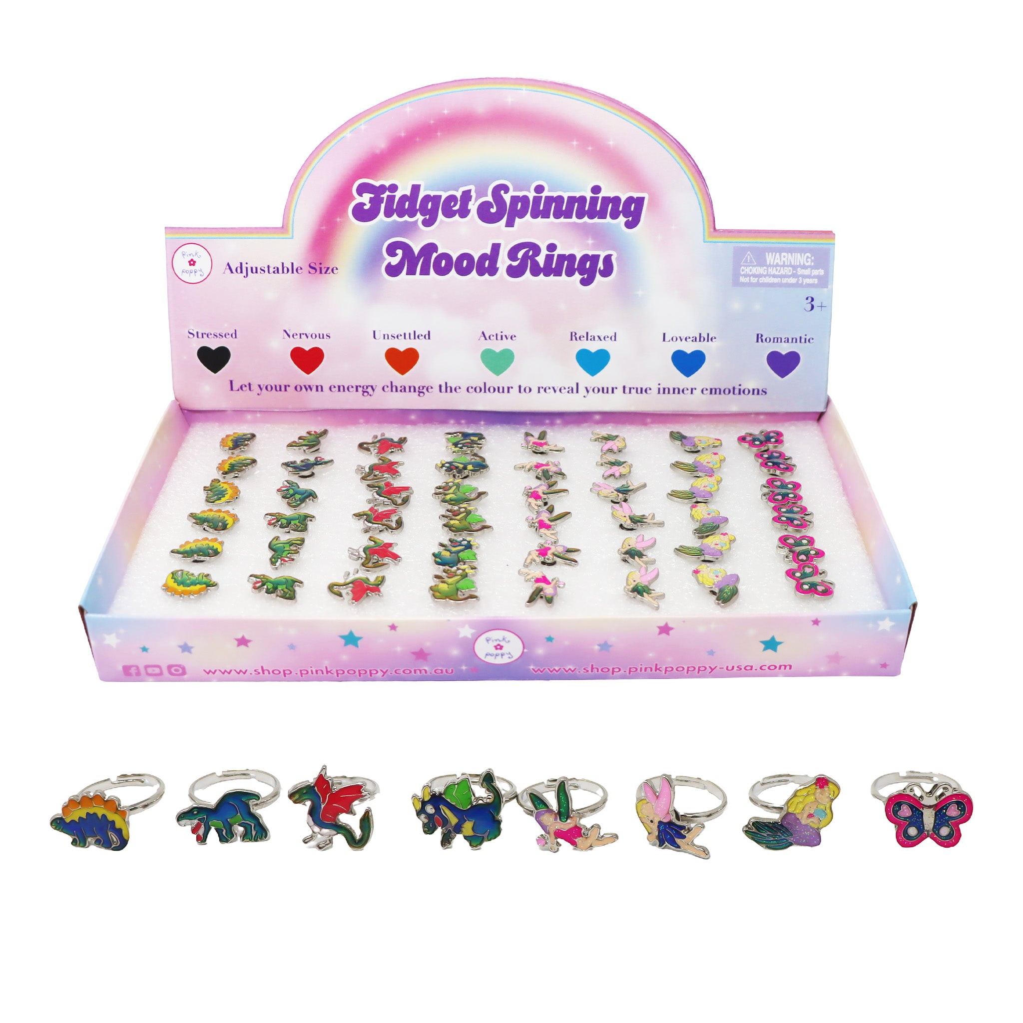 Fidget Spinning Mood Ring - Pink Poppy Australia