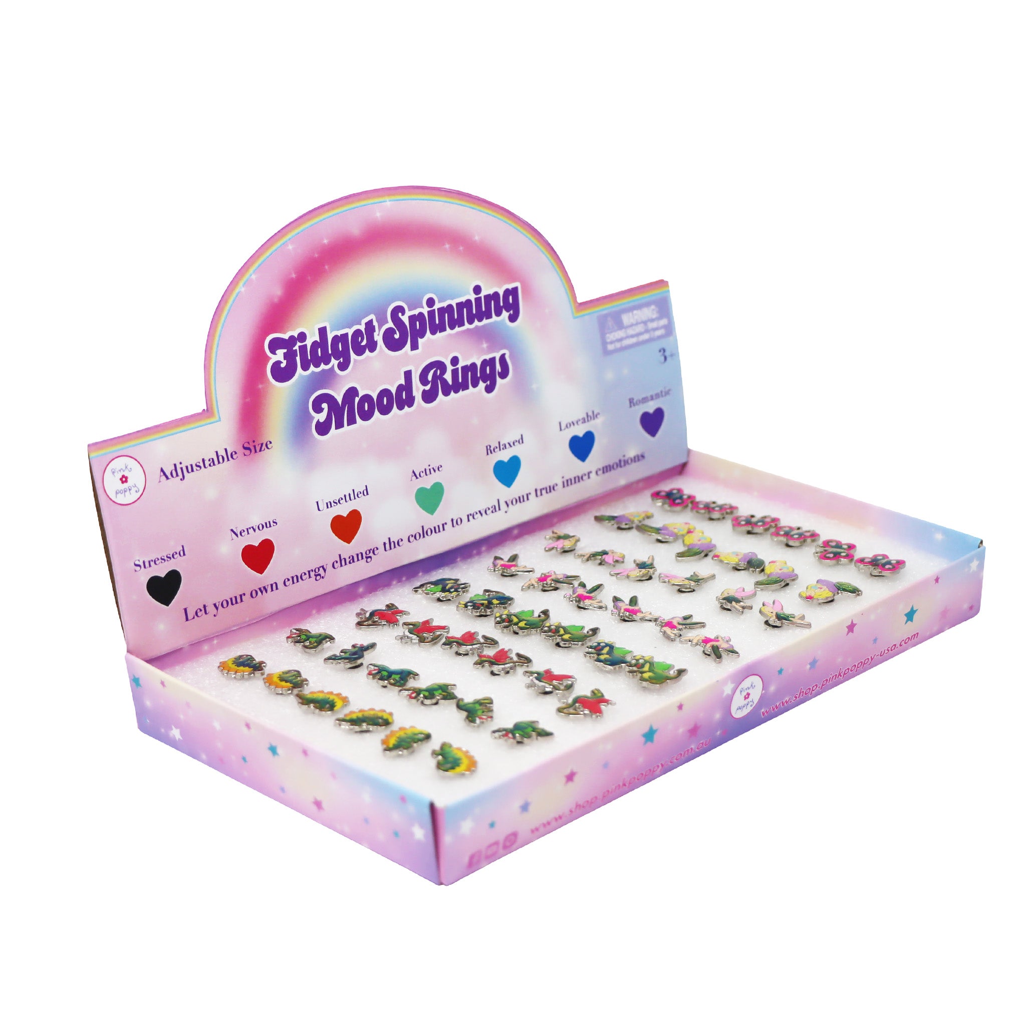 Fidget Spinning Mood Ring - Pink Poppy Australia