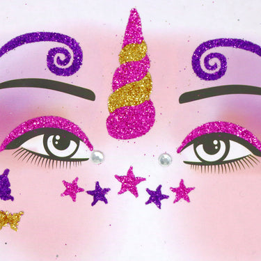 Dreamy Unicorn Sparkling Face Stickers - Pink Poppy Australia