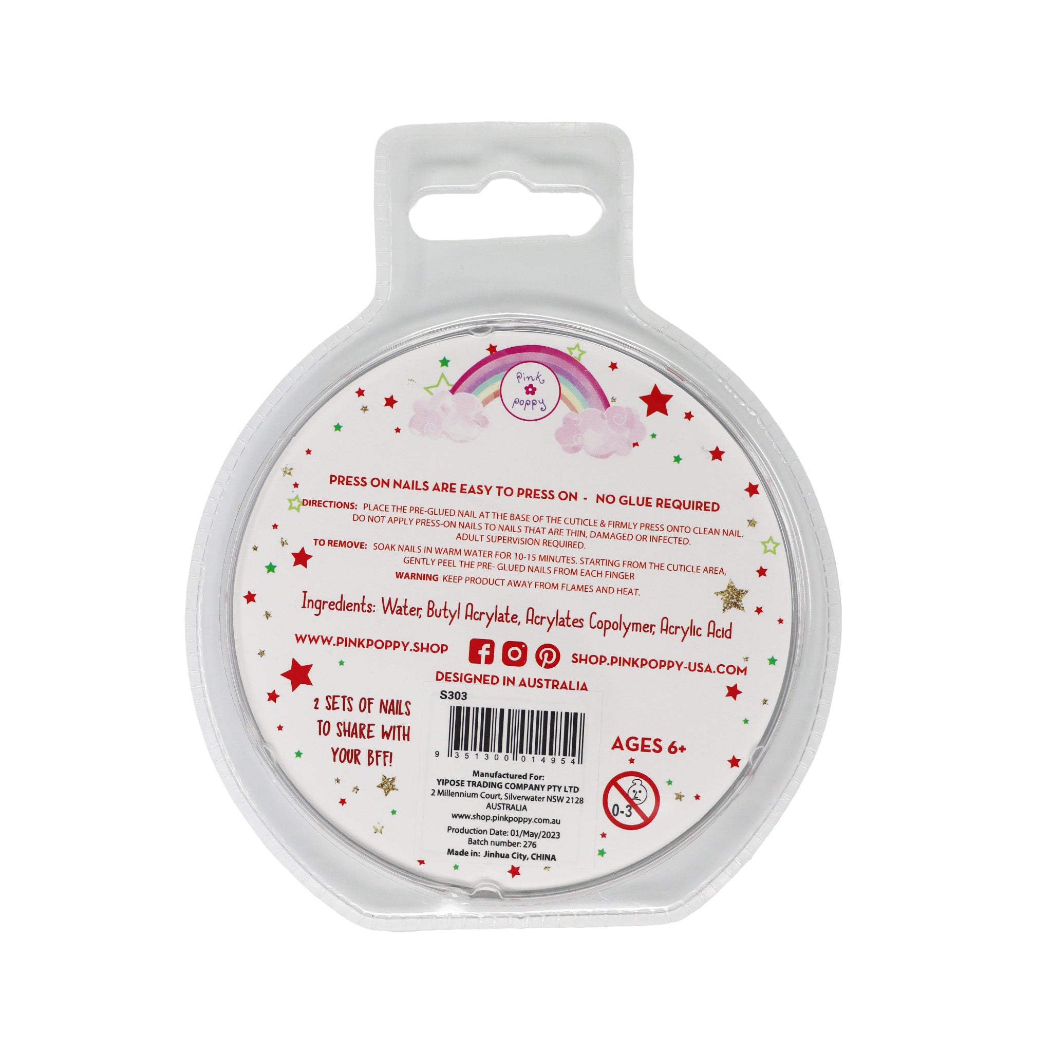 Christmas Press On Nails - Pink Poppy Australia