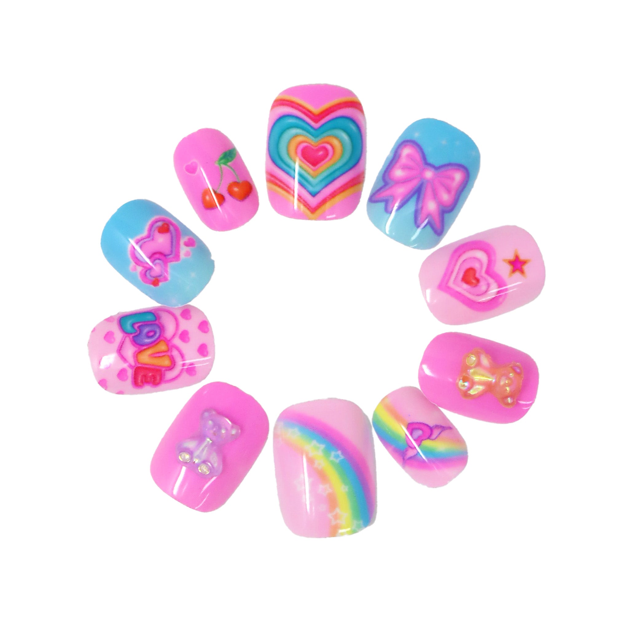 3D Gummy Bear Press On Nails - Pink Poppy Australia